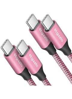 etguuds Pink USB C to USB C Cable 3ft, 2-Pack 60W USBC to USBC Cord, Type C to C Charger Cable Fast Charging for iPhone 16 15 Pro Max Plus, for Samsung Galaxy S24 S23 S22, for MacBook/iPad, Pixel  - Image 1