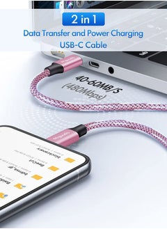 etguuds Pink USB C to USB C Cable 3ft, 2-Pack 60W USBC to USBC Cord, Type C to C Charger Cable Fast Charging for iPhone 16 15 Pro Max Plus, for Samsung Galaxy S24 S23 S22, for MacBook/iPad, Pixel  - Image 4