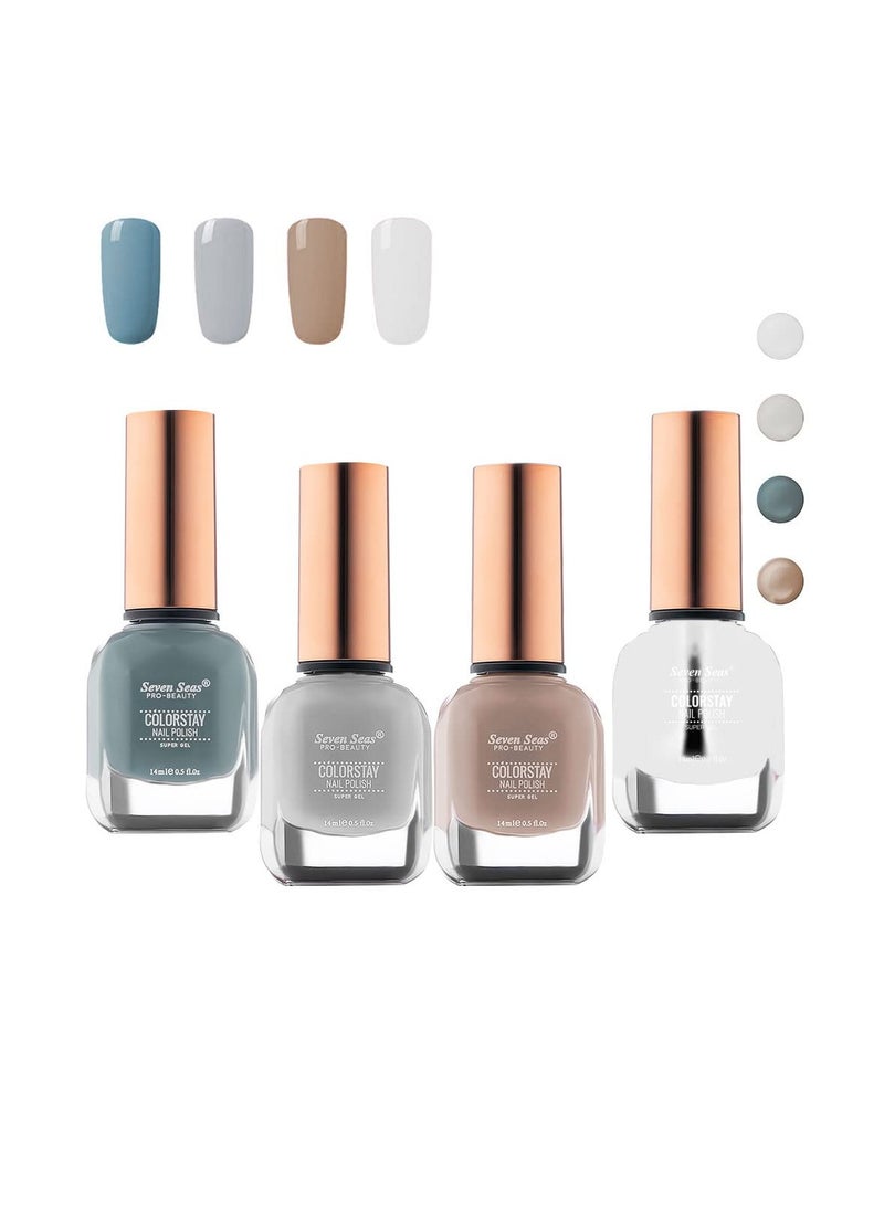 Seven Seas Seven Seas Color Stay Nail Polish Combo Pack of 4 Quick Drying Glossy Finish Long Lasting No Chip Formula High Shine Nail Polish For Women  No Harmful Chemicals 27 C6  - Image 1