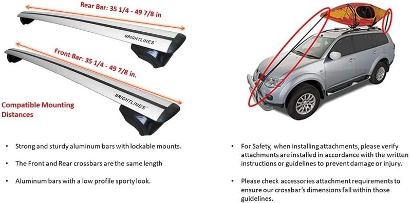 BRIGHTLINES Heavy Duty Anti-Theft Premium Aluminum Roof Bars Roof Rack Crossbars for Ford Explorer 2020-2022 - Image 4