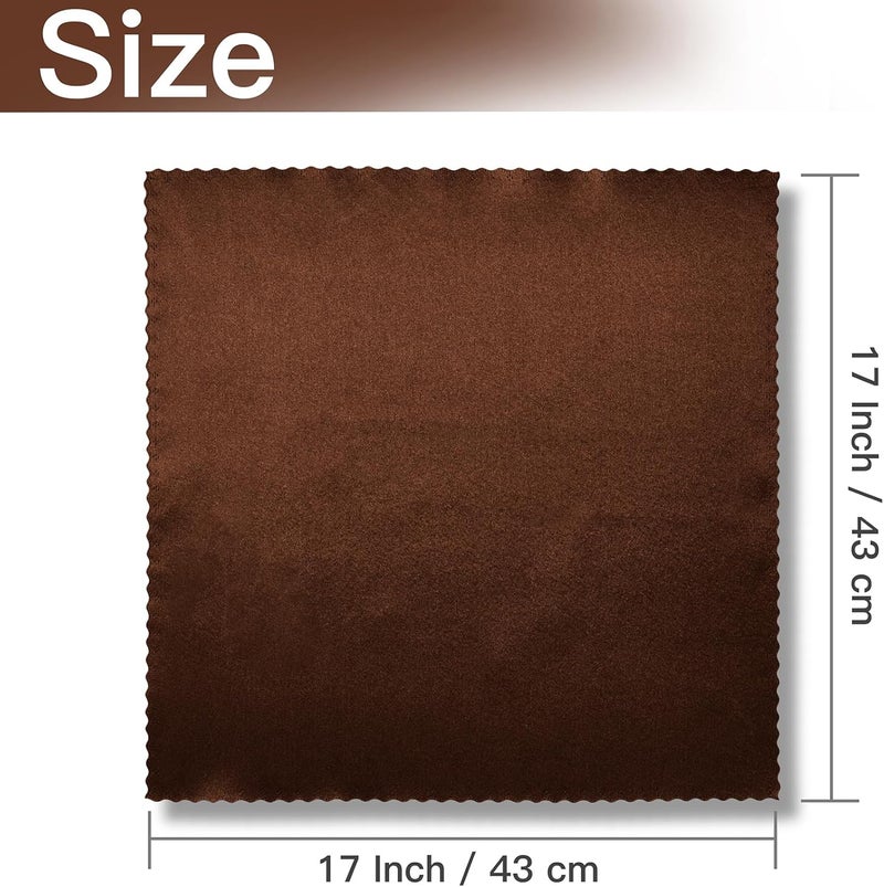 VACVELT 12 Pack Chocolate Brown Satin Napkins 17x17 Inch Wedding Napkins Scalloped Elegant Dinner Napkins Square Table Napkins Decor Silky Satin Cloth Napkins for Restaurant Banquet Graduation Party - Image 5