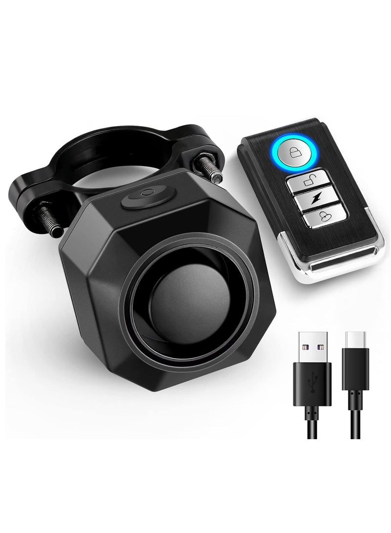 Excefore Rechargeable Bike Alarm with Remote 110dB Loud Wireless Anti Theft Vibration Motion Sensor Vehicle Security Alarm System Waterproof Bicycle Trailer Motorcycle Alarm - Image 1