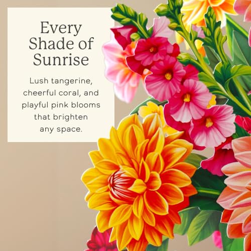 Freshcut Paper Dahlia Sunrise 14.5 Inch Life-Sized 3D Pop Up Cards – Greeting Card, Birthday, Mothers Day, Thank You, Gifts for Mom and Her – Includes Notecard and Envelope - Image 3