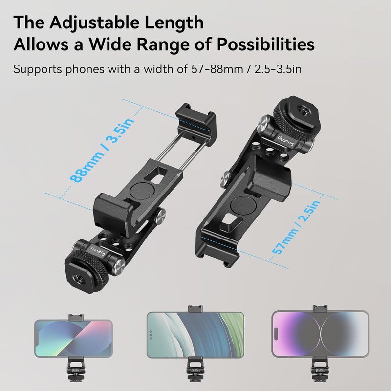 SMALLRIG Metal Phone Holder With Cold Shoe Mount 4382 - Image 1