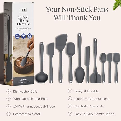 Get It Right GIR: Get It Right 10-Piece Silicone Essentials Kitchen utensils set - Ladle, Spatula, Flip, Spoon & Spoonula - Non toxic cooking utensils for Nonstick Cookware, Cooking and Baking - Confetti - Image 4
