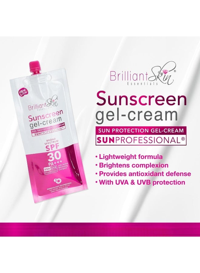 Brilliant Skin 2-IN-1 Sunscreen Combo Tinted SPF 50 Sunscreen 20g + SPF 30 Gel-Cream Sunscreen 50g – Hydrating UVA UVB Protection Lightweight Face Sunscreen Set - Image 4