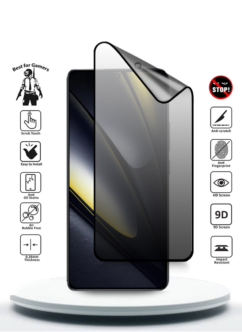 Xiaomi Poco F6 5G 2024 / Poco F6 Pro 5G 2024 Nano Ceramic Privacy Full Glue Full Cover Matte Flexible Screen Protector (MSCNMP) - Clear/Black