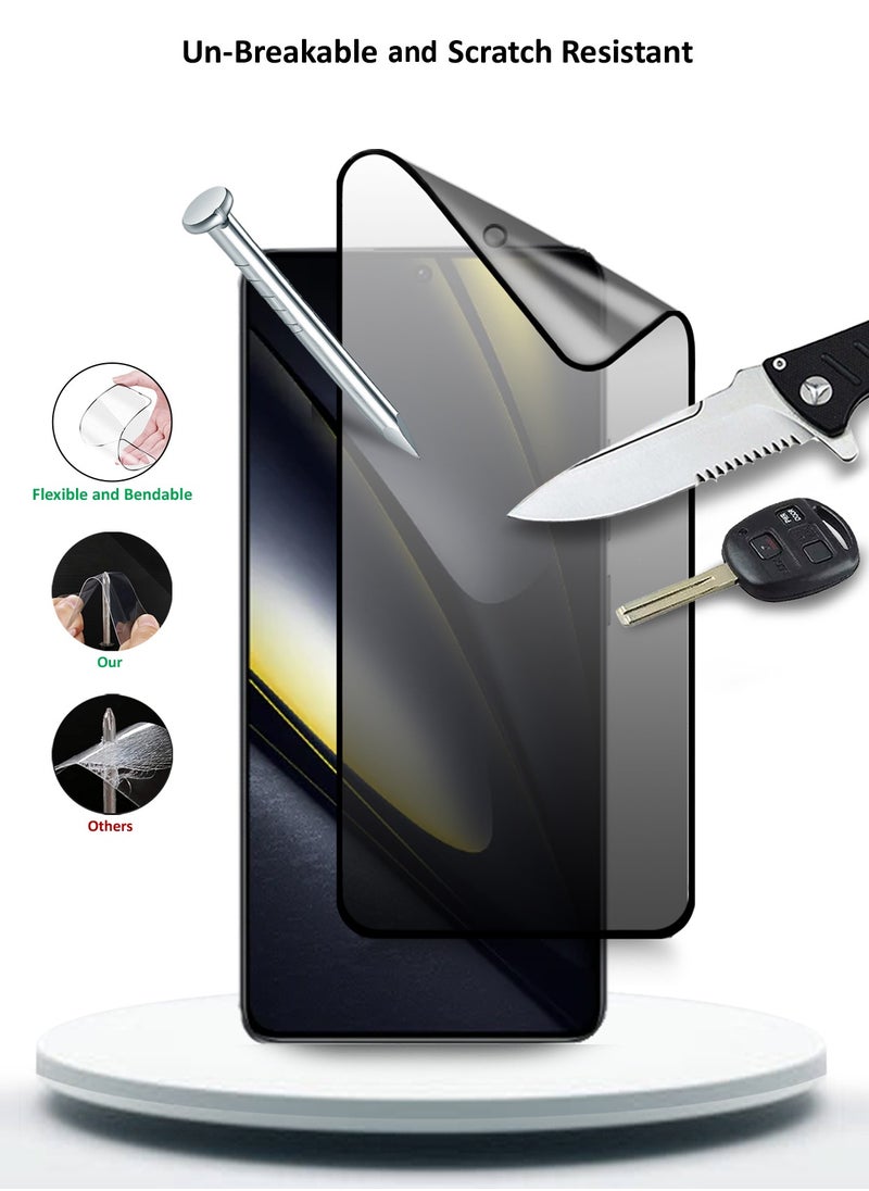 Xiaomi Poco F6 5G 2024 / Poco F6 Pro 5G 2024 Nano Ceramic Privacy Full Glue Full Cover Matte Flexible Screen Protector (MSCNMP) - Clear/Black