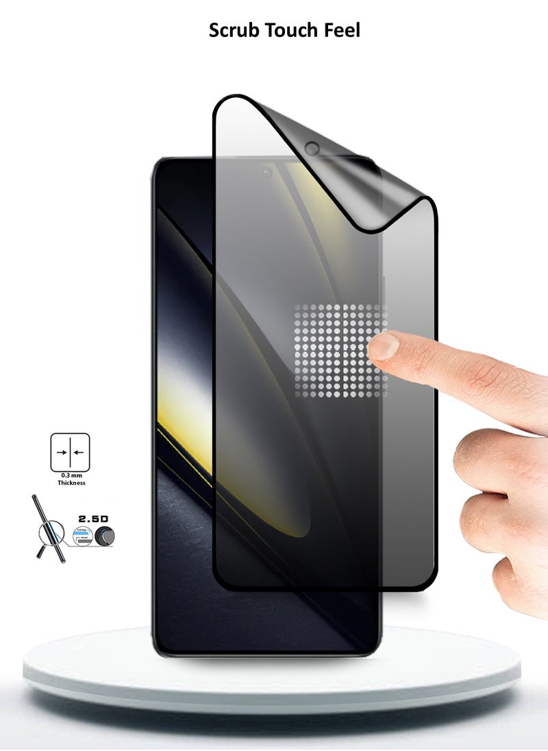 Xiaomi Poco F6 5G 2024 / Poco F6 Pro 5G 2024 Nano Ceramic Privacy Full Glue Full Cover Matte Flexible Screen Protector (MSCNMP) - Clear/Black