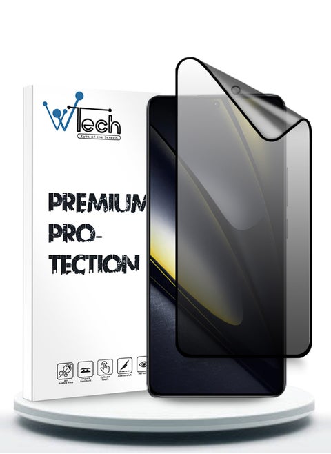 Xiaomi Poco F6 5G 2024 / Poco F6 Pro 5G 2024 Nano Ceramic Privacy Full Glue Full Cover Matte Flexible Screen Protector (MSCNMP) - Clear/Black