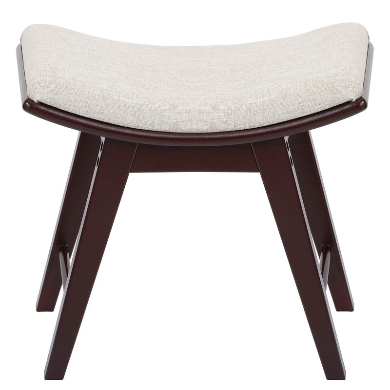 URFORESTIC Oak Wood Vanity Stool, Modern Makeup Dressing Stool with Concave Seat Surface,Capacity 300lb, Easy Assembly (Brown) - Image 5
