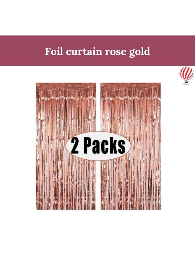 هونج كونج بالونز مجموعة بالونات HK المطاطية من 58 قطعة باللون الذهبي الوردي مع لافتة عيد ميلاد سعيد ومجموعة زينة قوس البالونات مع مضخة بالونات قصاصات لتزيين أعياد الميلاد، موضوع زينة عيد ميلاد باللون الذهبي الوردي للفتيات - Image 3