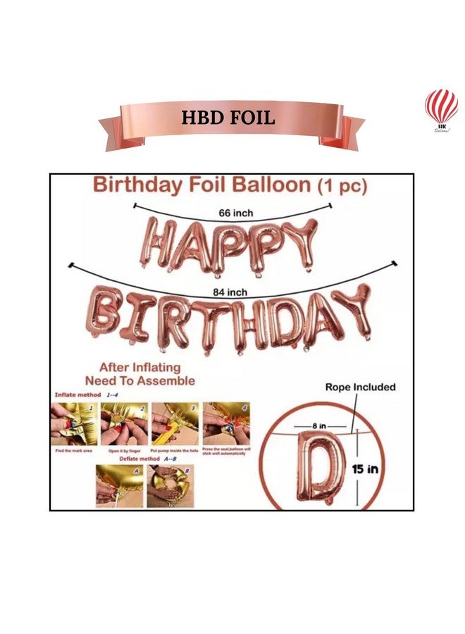 هونج كونج بالونز مجموعة بالونات HK المطاطية من 58 قطعة باللون الذهبي الوردي مع لافتة عيد ميلاد سعيد ومجموعة زينة قوس البالونات مع مضخة بالونات قصاصات لتزيين أعياد الميلاد، موضوع زينة عيد ميلاد باللون الذهبي الوردي للفتيات - Image 5