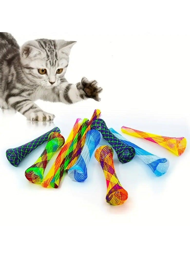 Goolsky 5Pcs Colorful Cat Spring Tube Toy - Keep Your Indoor Cat Entertained & Active! - Image 5