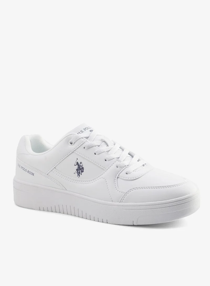 U.S. Polo Assn. Men’s/Unisex White Leather Casual Sneaker – Minimalist Low‑Top Street & Walking Shoe