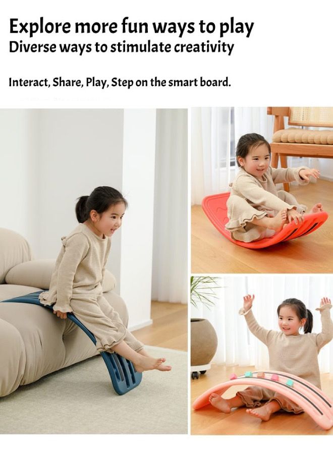 Smart Balancing Board, Curvy Balance Board, Home Sensory Training Indoor Fitness Smart Board Seesaw Capacity Blue 100KG - Image 4