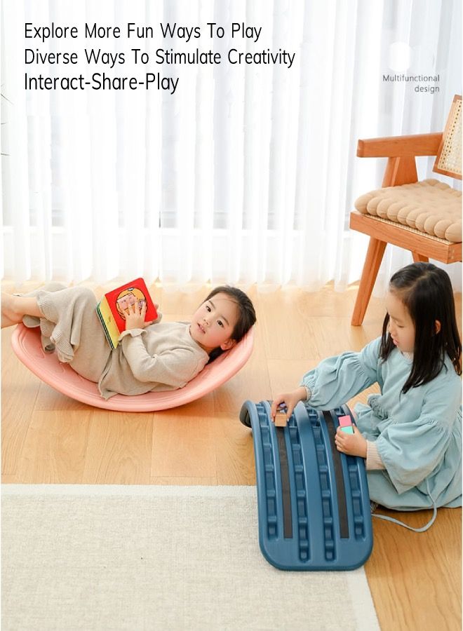 Smart Balancing Board, Curvy Balance Board, Home Sensory Training Indoor Fitness Smart Board Seesaw Capacity Blue 100KG - Image 3