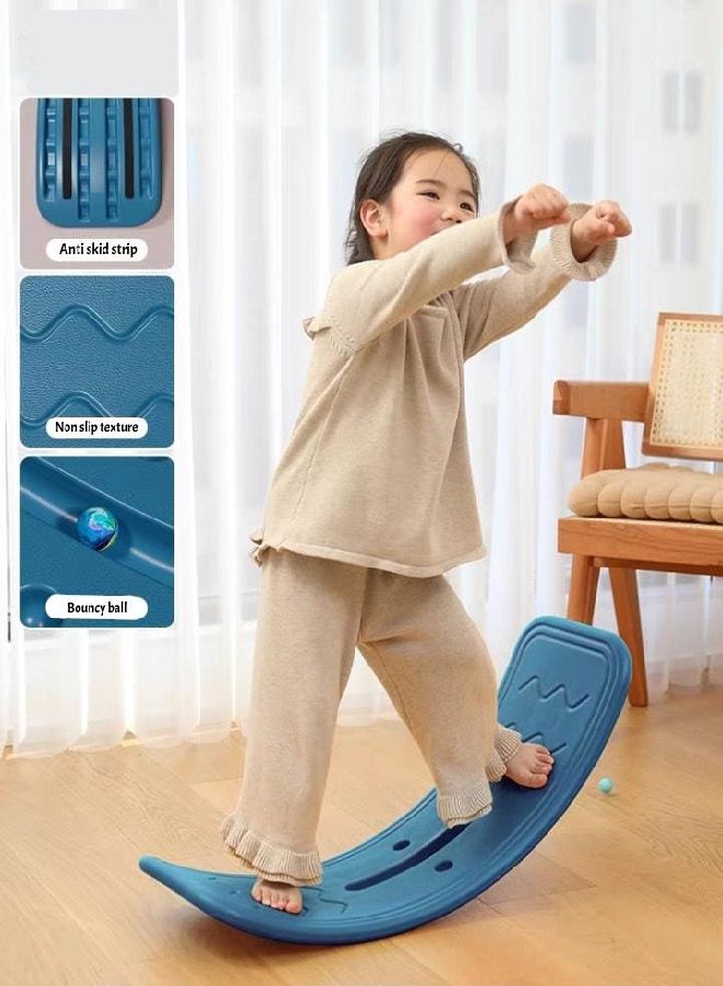 Smart Balancing Board, Curvy Balance Board, Home Sensory Training Indoor Fitness Smart Board Seesaw Capacity Blue 100KG - Image 1