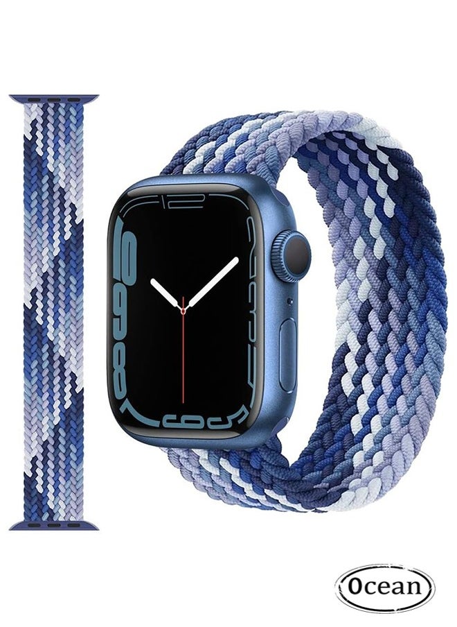 Ocean - Bands Compatible with Apple Watch 45mm/44mm/42mm iWatch SE2 SE Series 9/8/7/6/5/4 Strap, for Men Women Braided Solo Loop Replacement Band, Waterproof Sweat Resistant and Breathable, Blueberry Color - Image 1