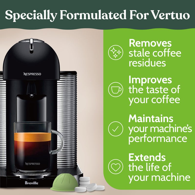 Roobi Cleaning Kit Compatible with Nespresso Vertuoline. Includes 1 Reusable Pod & 12 Cleaning Tablets. Carbon Neutral Vertuoline Cleaner Kit. 1 Year Supply. - Image 5