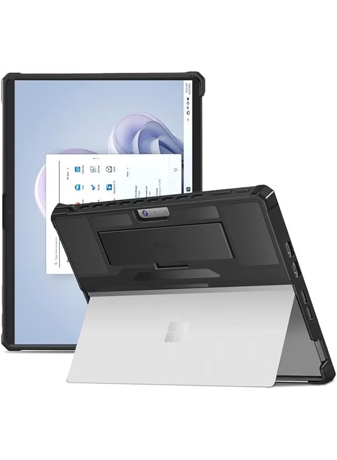 PROMASS for Microsoft Surface Pro 9 13" 2022 Rugged Case, Shockproof Protective Hard Case Cover Built-in Hand Strap Compatible with Type Cover Keyboard for 13 Inch Surface Pro 9 -Black - Image 1