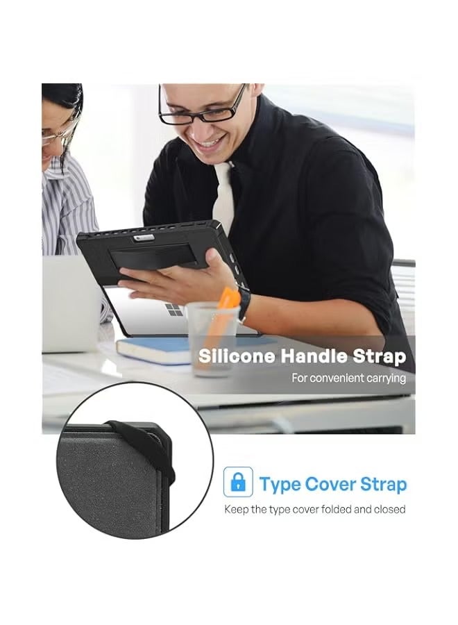 PROMASS for Microsoft Surface Pro 9 13" 2022 Rugged Case, Shockproof Protective Hard Case Cover Built-in Hand Strap Compatible with Type Cover Keyboard for 13 Inch Surface Pro 9 -Black - Image 5