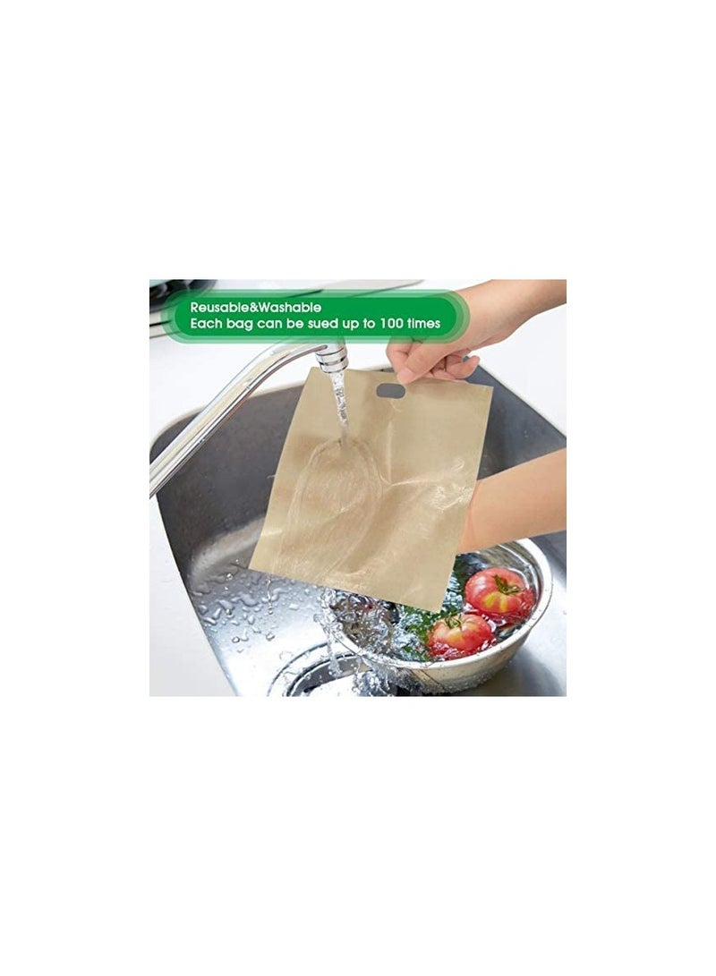 Excefore Toaster Bags, 12 Pack Reusable Nonstick Toast Bags for Heat Resistant, 3 Sizes Sandwich Toaster Bags Oven Bags for Toast Cheese Sandwiches, Pizza - Image 5