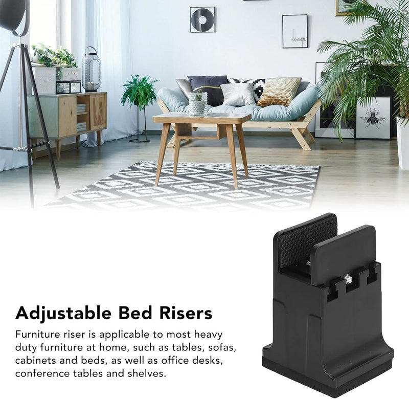 Multi-color available build Agatige 4PCS Furniture Risers, Adjustable Heavy Duty Couch Risers Furniture Feet Table Leg Extenders with Screw Clamp for Sofas Chairs Desks Recliners (Black) Multi-source stock guarantee Temp resistant Land transit & shipment compatible Precision polished solid material Heavy load resistant User tested optimized build Carefully selected material Multi-demand compliant quality Natural material Regional distribution available Multi-use well-engineered build Upgraded general material Easy daily handling design Compact trendy practical build All-round well-engineered practical build Pre-sale confirmed stock Periodic stock arrangement Economical varied design options Hot & cold climate compatible Detachable clean Multi-budget available picks Treated anti-rust metal Fine detail Budget friendly premium quality - Image 2