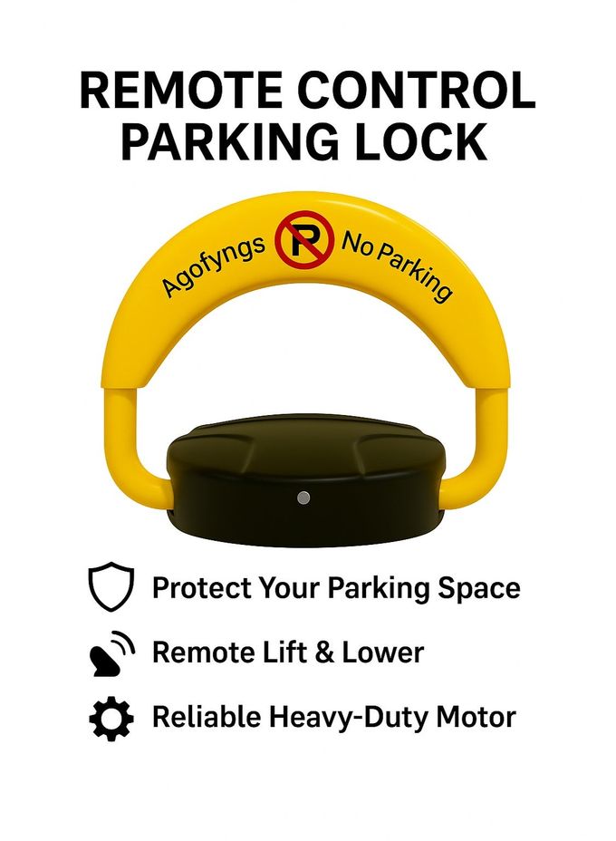 Agofyngs Premium Remote Control Parking Lock â€“ Heavy-Duty Motor, Remote Lift & Lower, Protect Your Private Parking Space