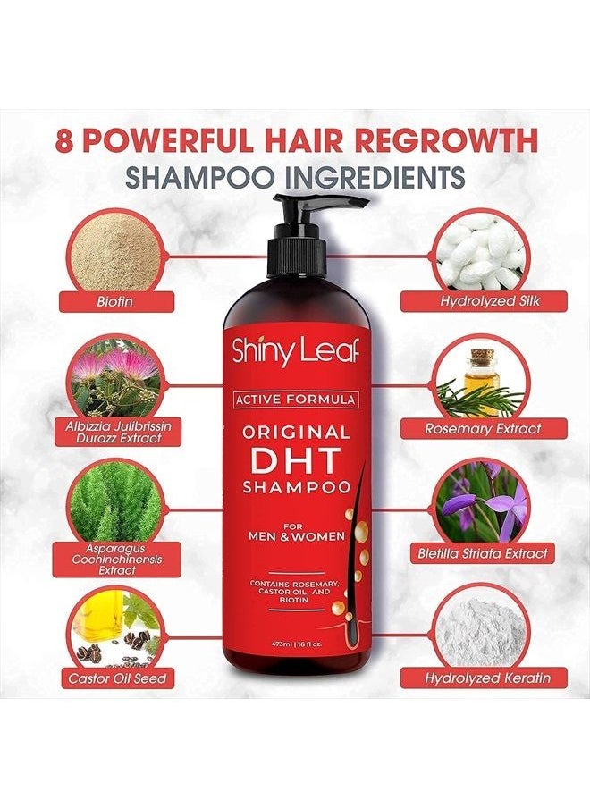 Shiny Leaf DHT Blocker Shampoo and Conditioner for Hair Loss With Biotin For Men, Women, Anti-Hair Loss Treatment, Rosemary Leaf Oil and Asparagus Extracts, for Thinning Hair (Shampoo and Conditioner)  - Image 5