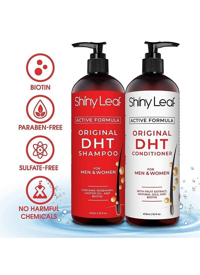 Shiny Leaf DHT Blocker Shampoo and Conditioner for Hair Loss With Biotin For Men, Women, Anti-Hair Loss Treatment, Rosemary Leaf Oil and Asparagus Extracts, for Thinning Hair (Shampoo and Conditioner)  - Image 4