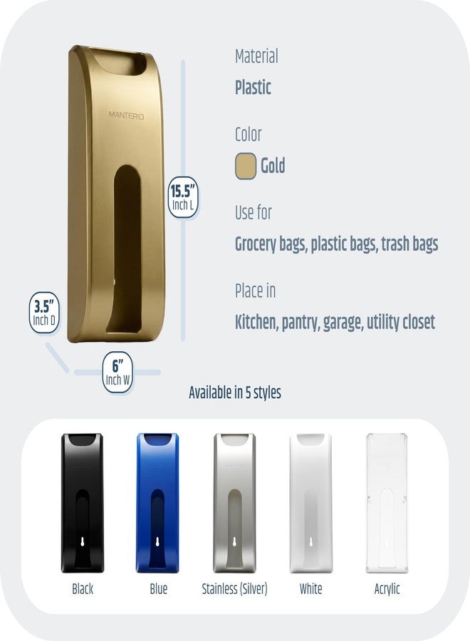 Manterio Wall Mount Plastic Bag Organizer | Durable Plastic Grocery Bag Saver | Smudge Proof, Fingerprint Resistant - Image 4