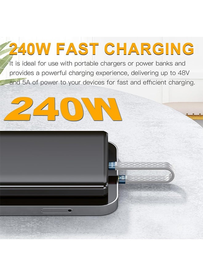 إم إكس إن كابلان قصيران من نوع USB-C بطول 5.2 بوصة، يدعمان الشحن السريع بقدرة 240 واط، ويدعمان شاشات 8K عالية الوضوح، ونقل البيانات بسرعة 40 جيجابت في الثانية، ودقة 4K بمعدل 144 هرتز. متوافقان مع iPhone 17، وThunderbolt 3، ووحدات معالجة الرسومات الخارجية (eGPU)، ومحركات الأقراص الصلبة SSD، وSurface Pro، وMacBook Pro، وMac mini M4. - Image 3