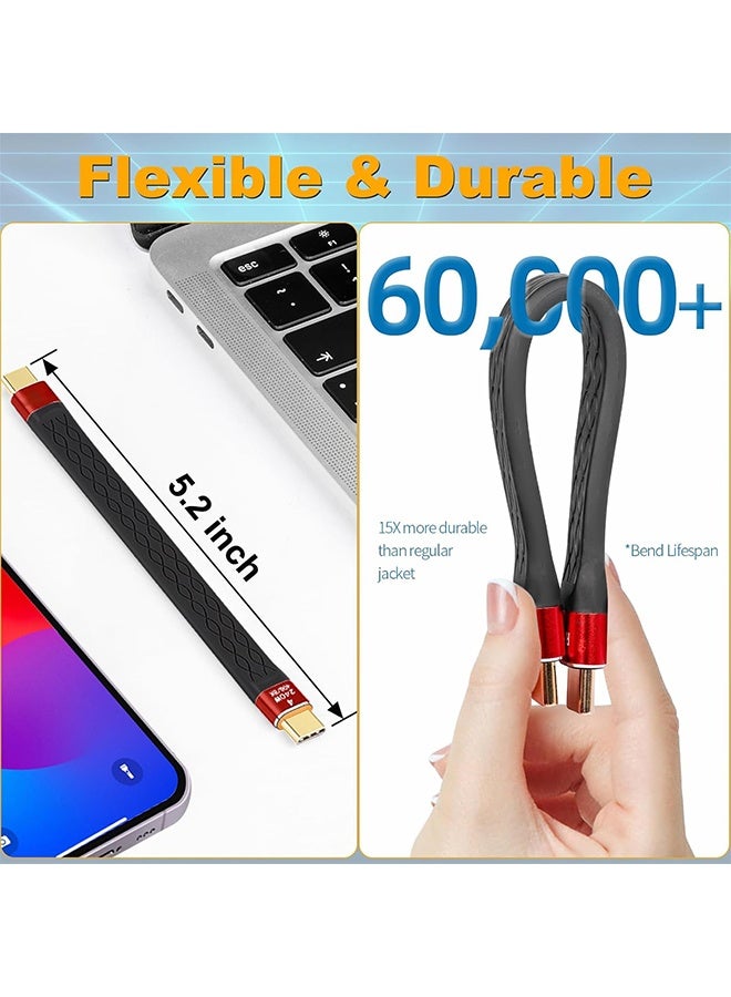 إم إكس إن كابلان قصيران من نوع USB-C بطول 5.2 بوصة، يدعمان الشحن السريع بقدرة 240 واط، ويدعمان شاشات 8K عالية الوضوح، ونقل البيانات بسرعة 40 جيجابت في الثانية، ودقة 4K بمعدل 144 هرتز. متوافقان مع iPhone 17، وThunderbolt 3، ووحدات معالجة الرسومات الخارجية (eGPU)، ومحركات الأقراص الصلبة SSD، وSurface Pro، وMacBook Pro، وMac mini M4. - Image 2