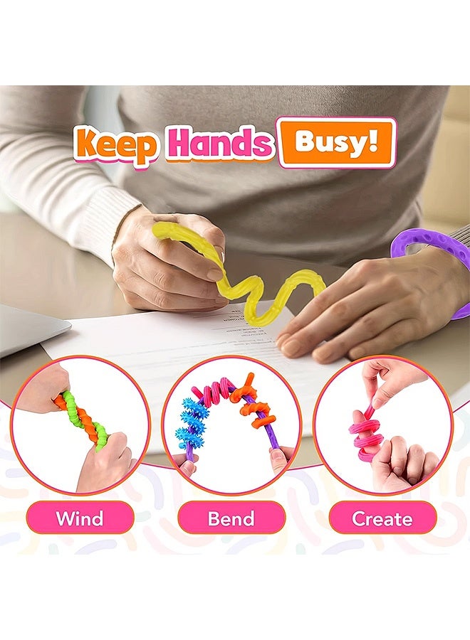 إم إكس إن 6 قطع من ألعاب التململ الحسية للأطفال والبالغين من عصي التململ المرنة للتوتر والقلق والتوحد واضطراب فرط الحركة ونقص الانتباه، وتهدئة السفر بالطائرة والفصول الدراسية وجوائز الطلاب، ومواد تخزين للمراهقين والأولاد والبنات - Image 3