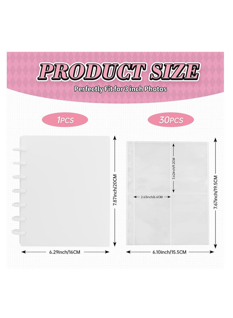 Y&D 3 Inch Photocard Holder Book Sleeves with 30Pcs Inner Pages A5 Idol Business Card Collect 2×3 Polaroid Photo Album  - Image 5
