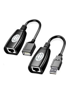 USB Extender Over RJ45 Cat 6/5/5e Adapter, RJ45 Ethernet Splitter to USB Extension UP to 50m/164ft, Compatible with Computers, Mobile Phones, Mice, Keyboards, U Disks, Printers, Cameras