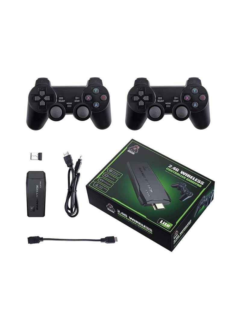 Classic M8 Game Stick 4K Game Console with Two 2.4G Wireless Gamepads Dual Players HDMI Output Built in 3500 Classic Games Compatible with Android TV/PC/Laptop/Projector  - Image 1