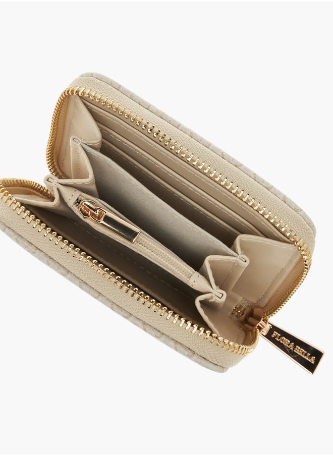 Flora Bella By Shoexpress Womens Textured Zip Around Wallet  - Image 5