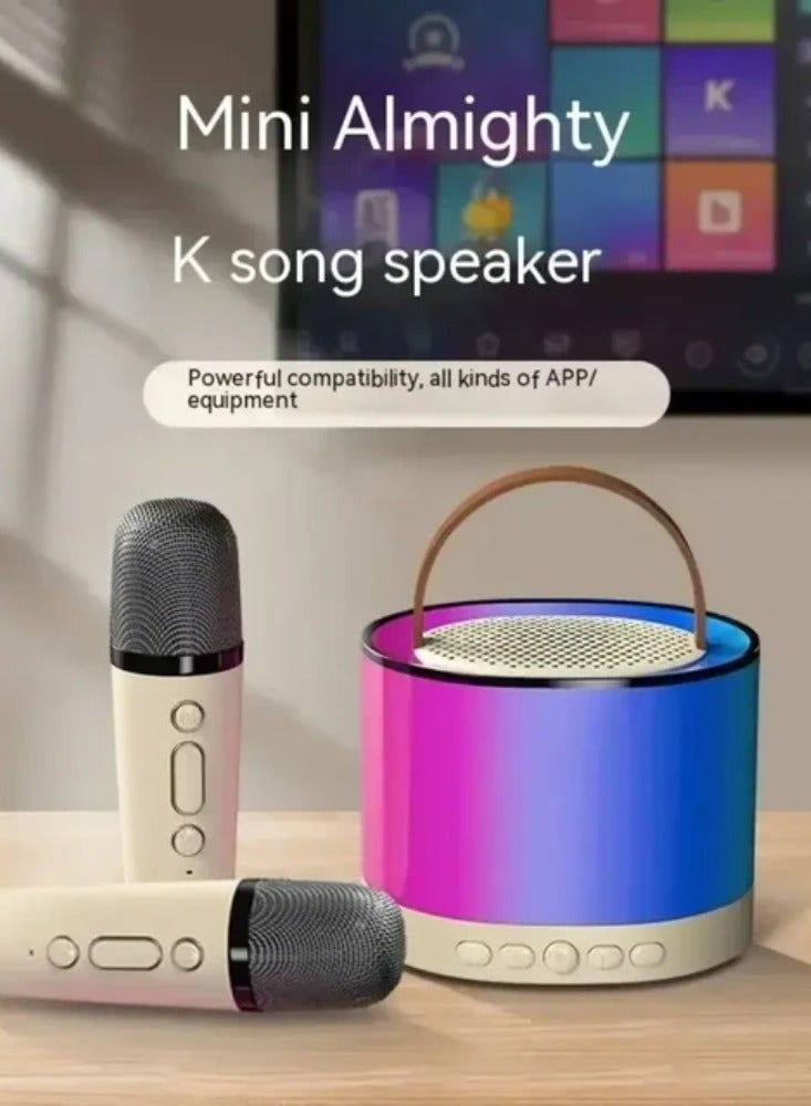 K52 Wireless Bluetooth Speaker Multifunction with 2 Microphone RGB Portable Music Player Karaoke Machine for Child Home Gift - Image 2