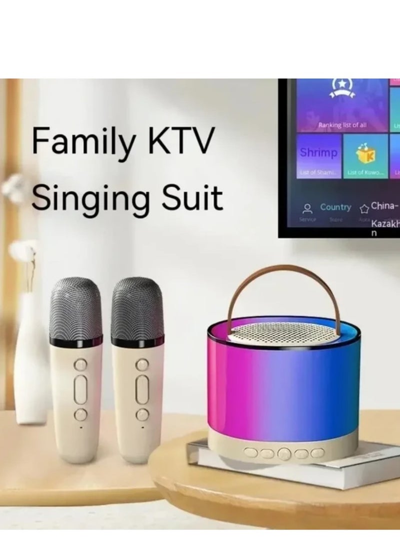 K52 Wireless Bluetooth Speaker Multifunction with 2 Microphone RGB Portable Music Player Karaoke Machine for Child Home Gift - Image 1