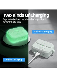 Excefore Headphone Protective Cover, Compatible with AirPods Pro 2nd/1st Generation Case Cover, Rugged Military Grade Protective Cover, with Apple AirPods Pro 2022/2019 Charging Case (Nightglow Clear)  - Image 4