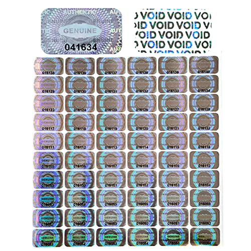 ILMBVM 1200 pcs Hologram Security Tamper evident Stickers Warranty Void Seal Labels with Unique Serial Number Genuine Authentic Tamper Proof Sticker(1X0.6 inch) - Image 1