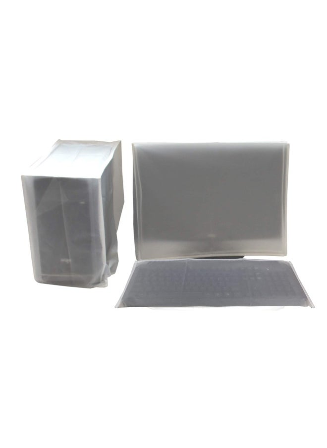 Generic - Computer Dust Cover   Monitor Keyboard Cpu Tower Desktop 3 Pieces Set Pieces Dust Proof Computer Covers Case 21  Monitor Set - Image 1