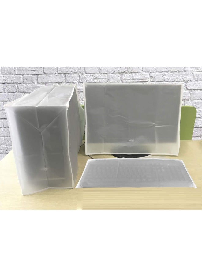 Generic - Computer Dust Cover   Monitor Keyboard Cpu Tower Desktop 3 Pieces Set Pieces Dust Proof Computer Covers Case 21  Monitor Set - Image 1