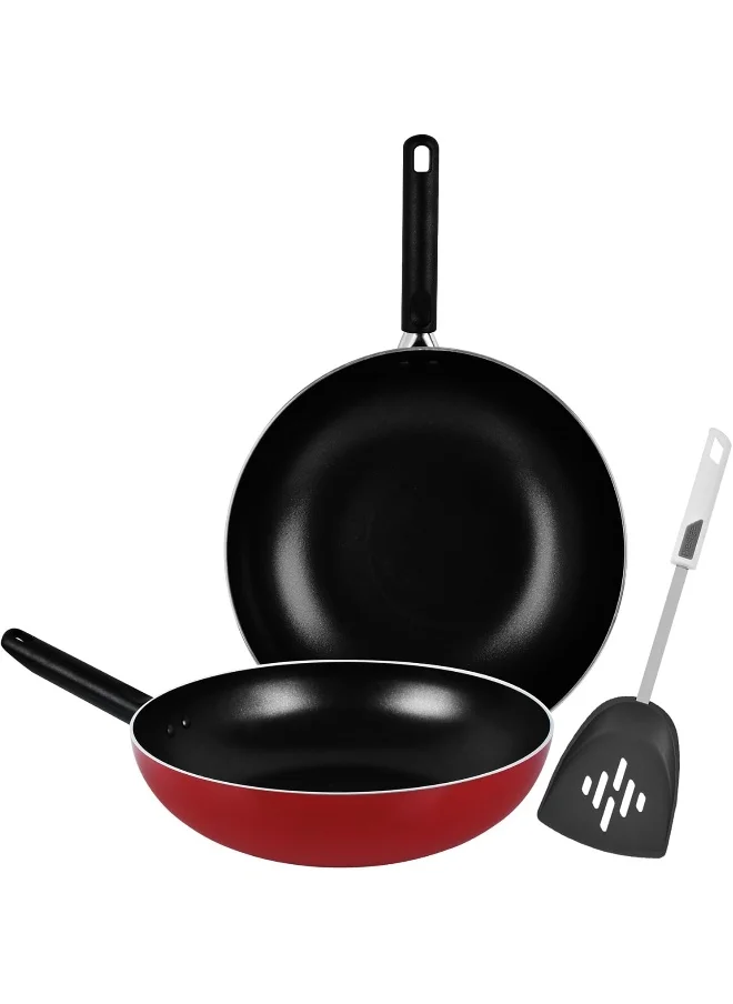 برستيج Prestige Wok Set With Tool Set of 2 Piece Pr21014 Red أحمر