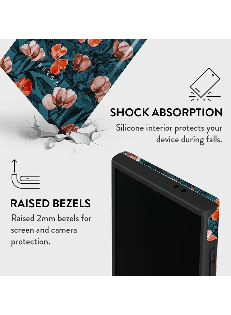 BURGA Phone Case Compatible with Samsung Galaxy S24 Ultra Mobile Phone Case Hybrid 2 Layer Hard Shell Silicone Protective Case,No rain no flowers Scratch Resistant Shockproof Cover