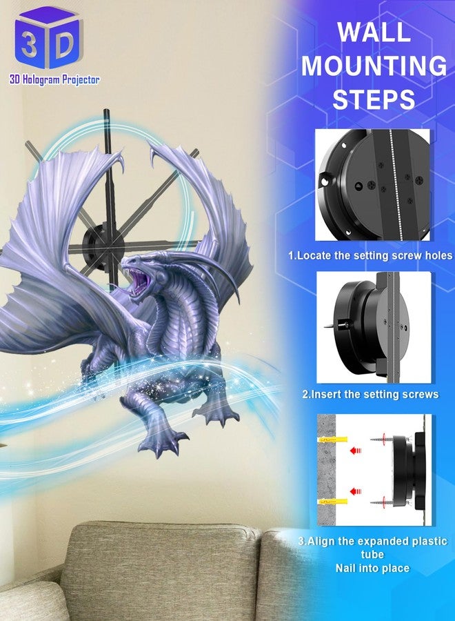 Magikeration 3D Hologram Fan, 16.5 Inch 3D Hologram Projector HD LED Holographic Advertising Display with Remote, WiFi and APP, Holographic Video Advertising Projector for Business,Bar,Halloween (42CM, 8G) - Image 5