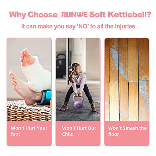 RUNWE Soft Kettlebell - Iron Sand Filled Shock-Proof Hand Weights, Strength Training Kettlebells 20lb Optional for Women Men or Children of Different Levels - Image 5