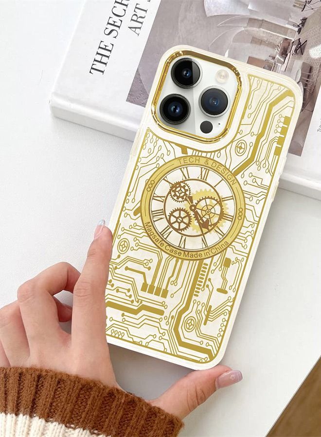 JOWAY iPhone 14 Pro Chronograph Magsafe Case Electroplated circuit board clear shockproof Cover Gold - Image 5